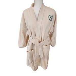 Vintage Sherton Sea Island Terry Velour OS Hotel Off White Robe Private Resort